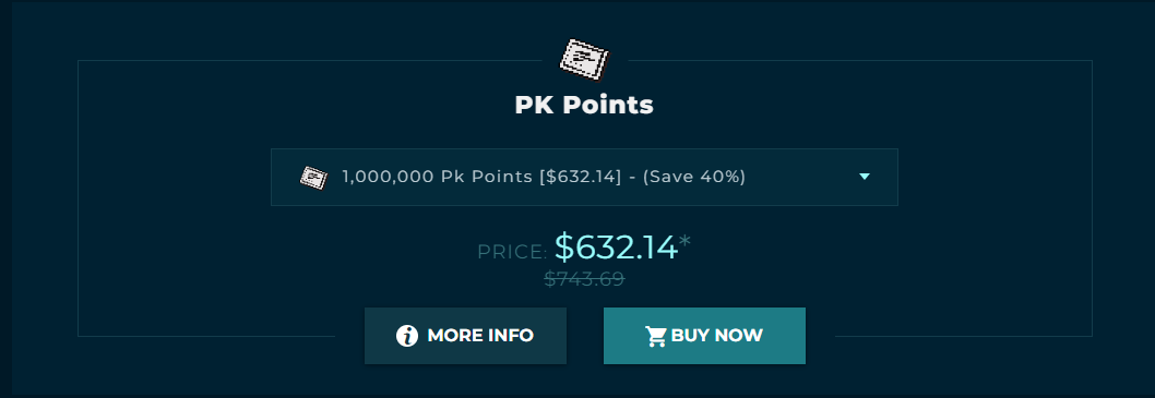 Roat Pkz pk points donation price